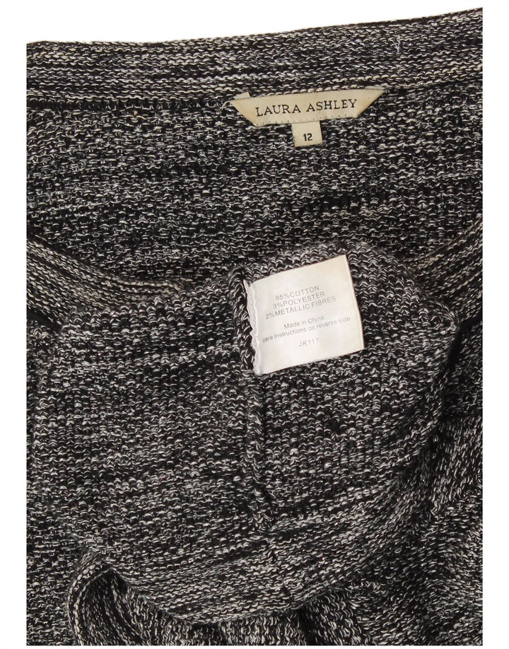 Laura Ashley Offener Bolero-Pullover für Damen, UK 12, mittelgraue Baumwolle