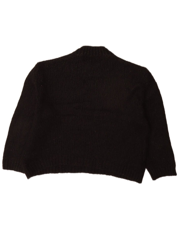 ZARA Damen-Pullover, übergroß, Rundhalsausschnitt, Gr. 10, Small, Schwarz, Acryl