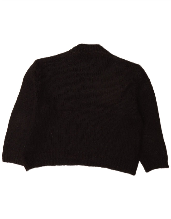 ZARA Damen-Pullover, übergroß, Rundhalsausschnitt, Gr. 10, Small, Schwarz, Acryl