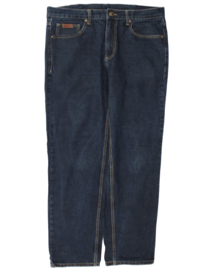 Farah Herren Straight Jeans W36 L32 Marineblaue Baumwolle