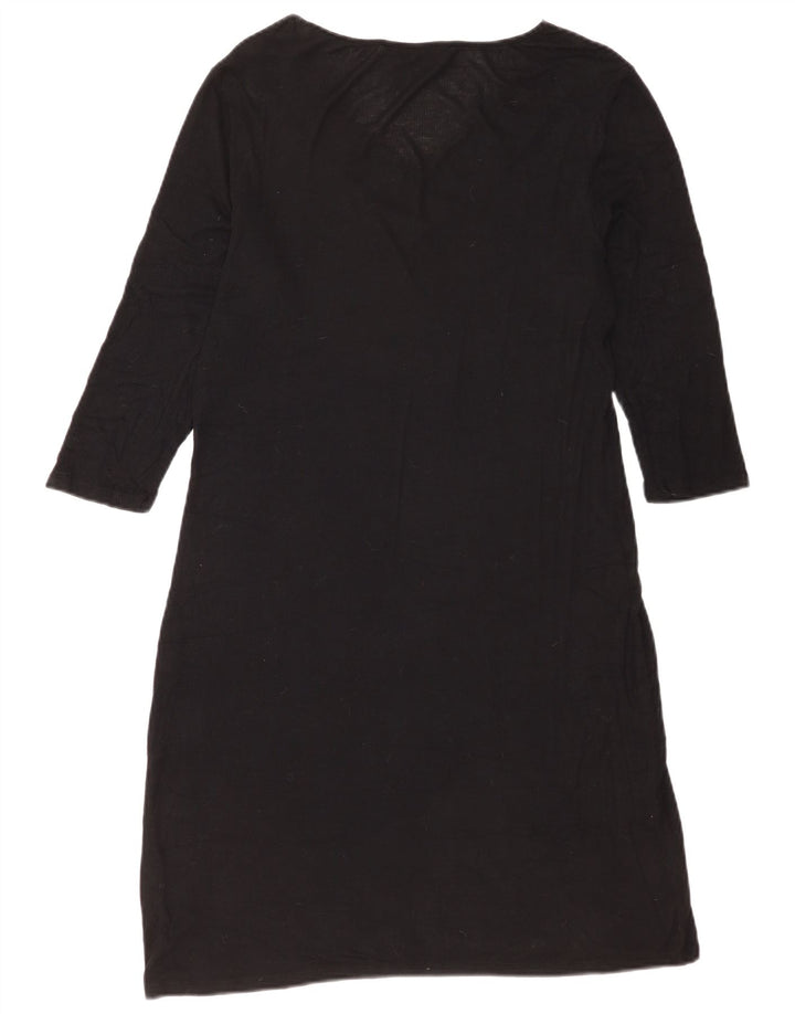 Marks & Spencer Damen-Etuikleid mit 3/4-Ärmeln, Gr. 14, Größe L, Schwarz, Modal