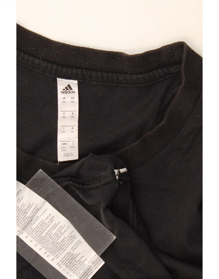 ADIDAS Herren T-Shirt Top 2XL Schwarz Baumwolle