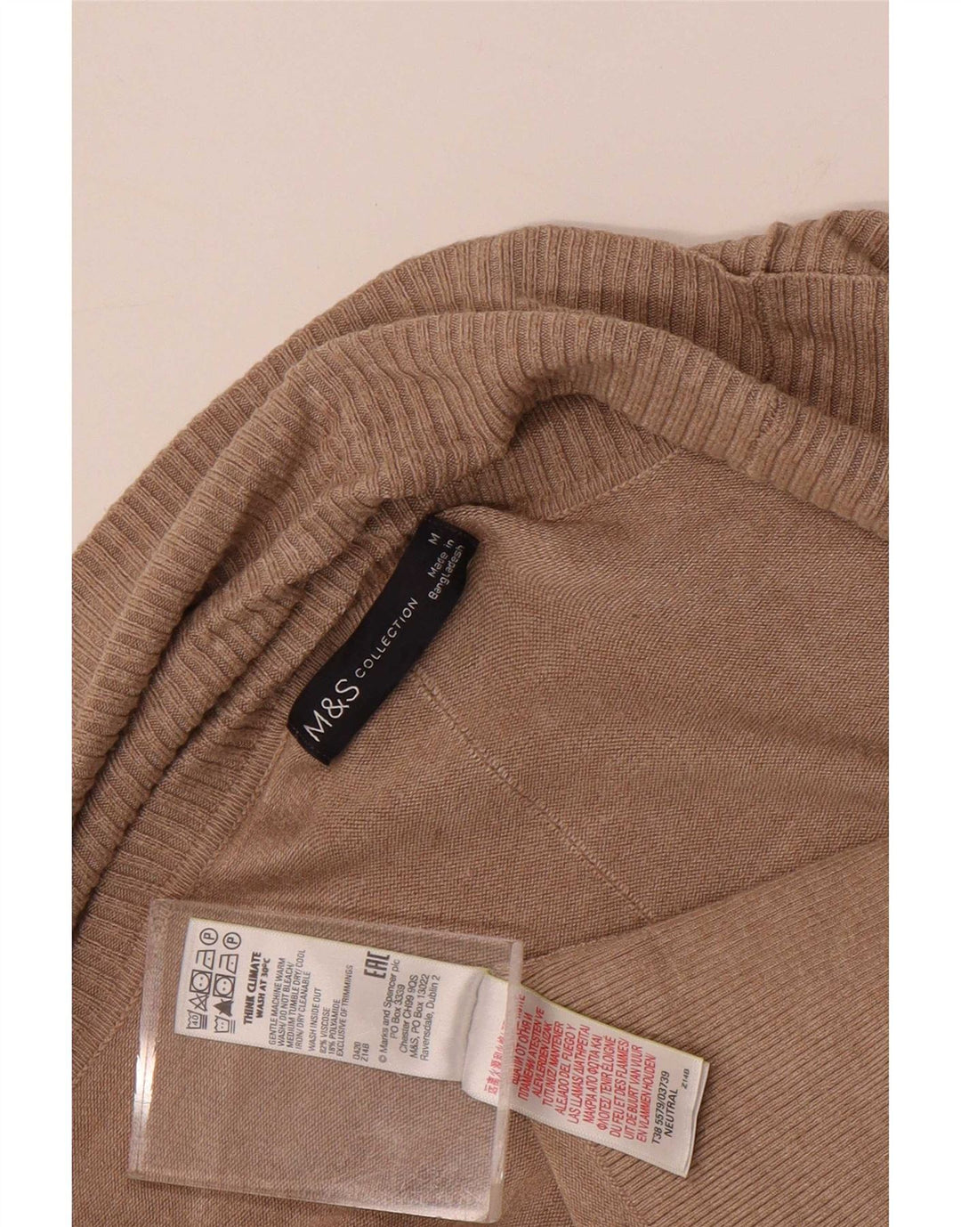 Marks & Spencer Damen Longline Open Cardigan Pullover UK 14 Mittelbraun