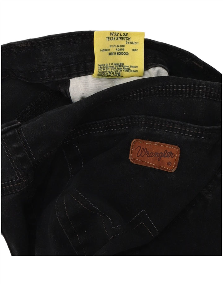 WRANGLER Damen Texas Stretch Straight Freizeithose W32 L32 Schwarz