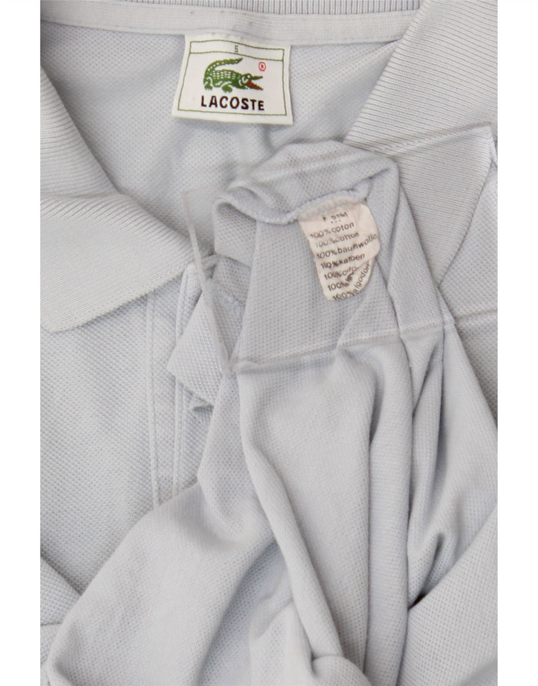 Lacoste Herren-Poloshirt, Größe 5, große graue Baumwolle