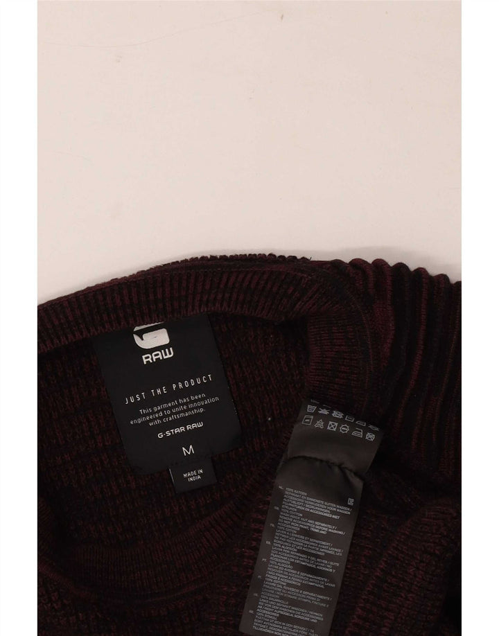 G-Star Herren-Pullover mit Rundhalsausschnitt, mittlerer kastanienbrauner Nadelstreifen-Baumwolle