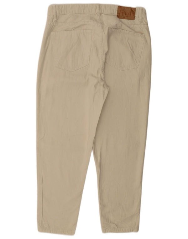 Zara Herren Tapered Casual Hose EU 42 Large W32 L25 Beige Baumwolle