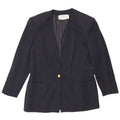 Les Copains Damen-Blazer mit 1 Knopf, Gr. 14, mittleres Marineblau