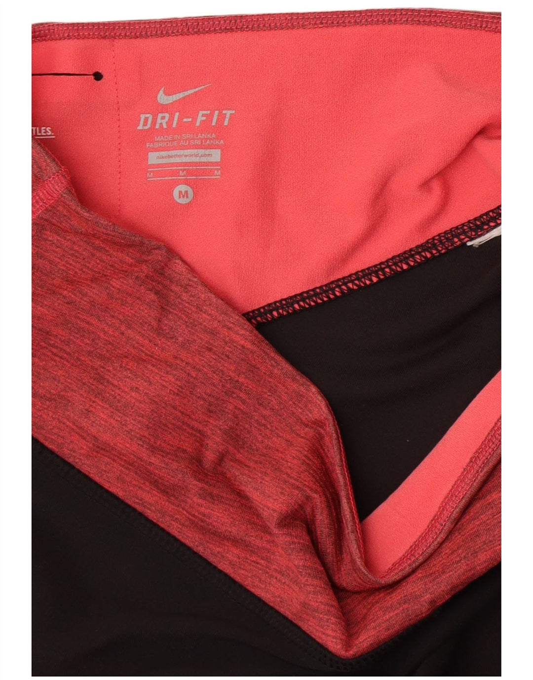 Nike Damen Dri Fit Capri-Leggings UK 14 Mittelschwarz Farbblock
