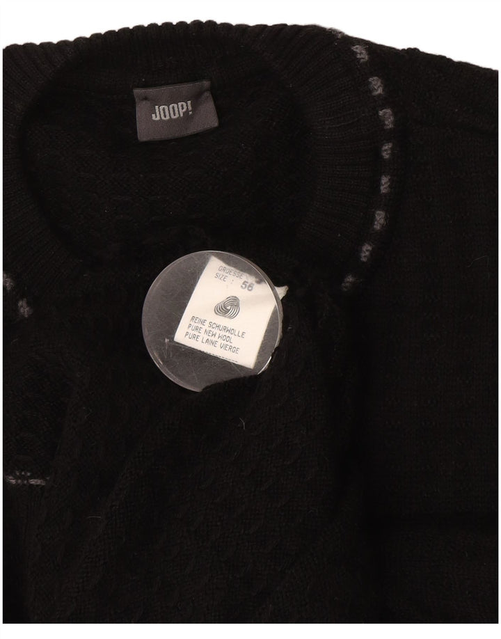 Joop Herren-Pullover mit Rundhalsausschnitt, EU 56, XL, schwarze Wolle