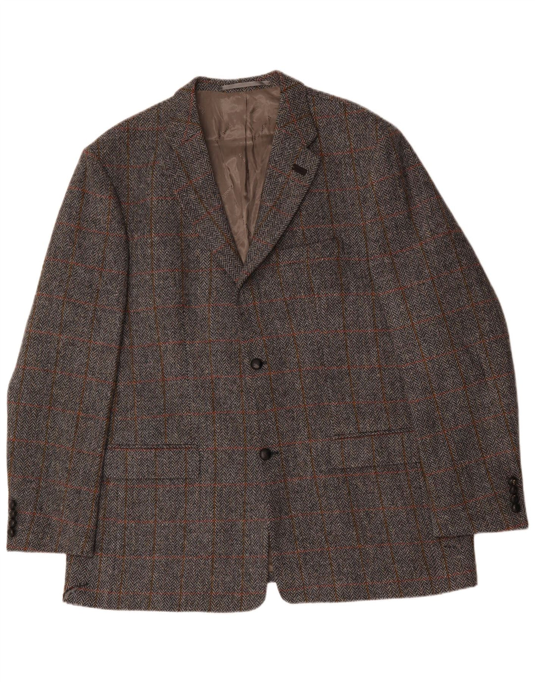 Walbusch Herren-Blazer mit 2 Knöpfen, UK 44, 2XL, grau karierte Wolle