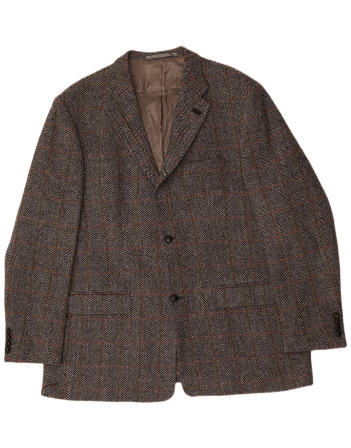 Walbusch Herren-Blazer mit 2 Knöpfen, UK 44, 2XL, grau karierte Wolle