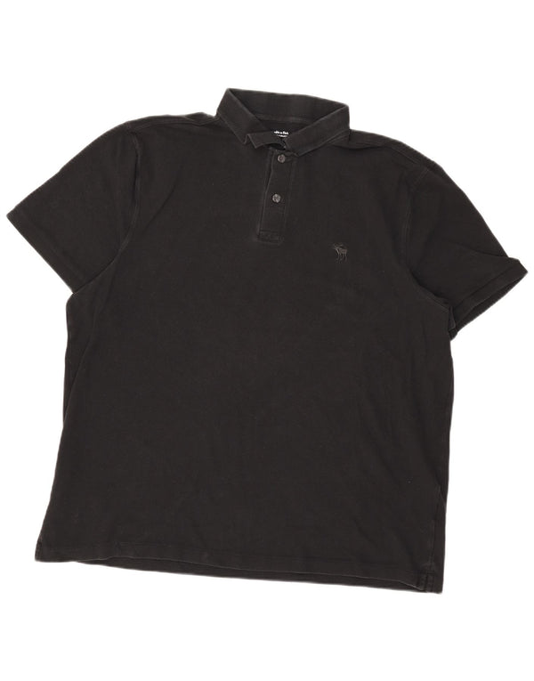 Abercrombie & Fitch Herren Poloshirt 2XL Schwarz Baumwolle