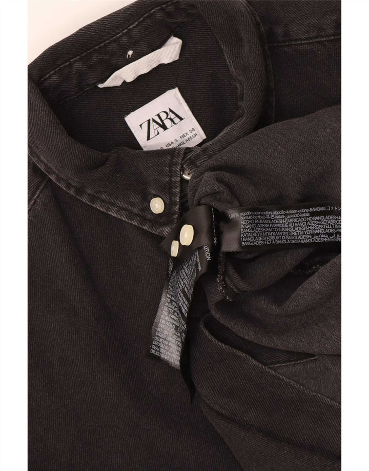 Zara Herren Jeanshemd Small Schwarz Baumwolle