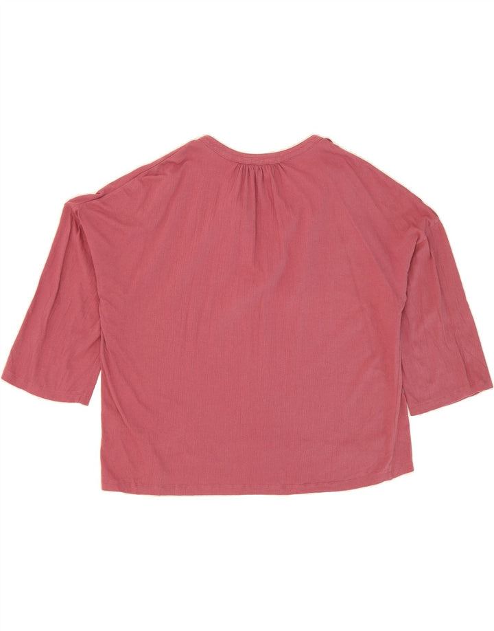MASSIMO DUTTI Womens Oversized 3/4 Sleeve Blouse Top UK 14 Medium Pink Vintage Massimo Dutti and Second-Hand Massimo Dutti from Messina Hembry 