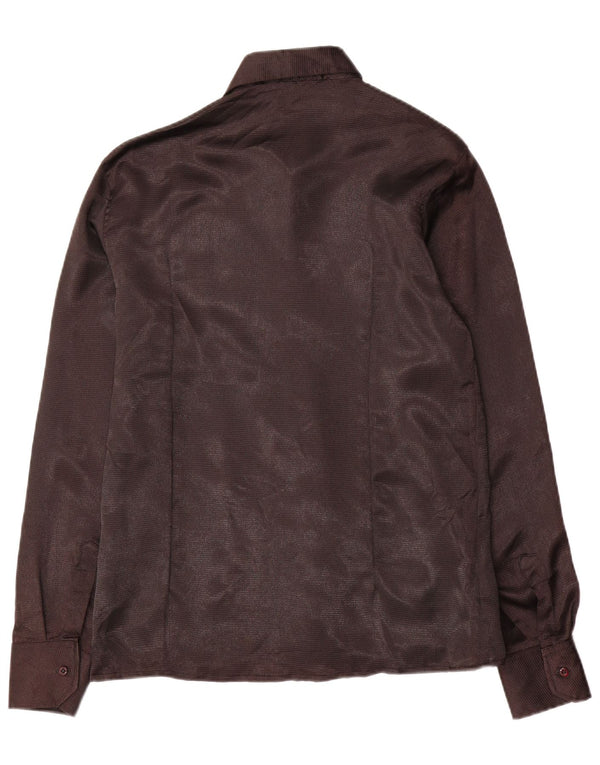 Vintage Damen Shirt UK 18 XL Braune Baumwolle