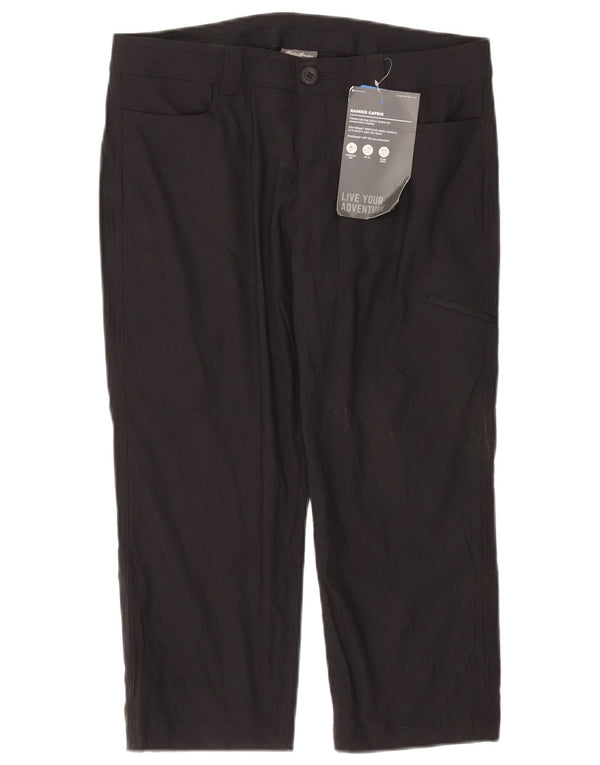 Eddie Bauer Damen Cargo-Caprihose US 10 Large W34 L21 Marineblaues Nylon