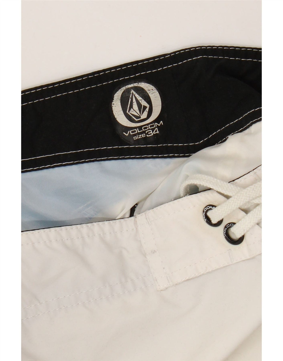 Volcom Herren-Badeshorts mit Grafik, groß, Weiß, Farbblock