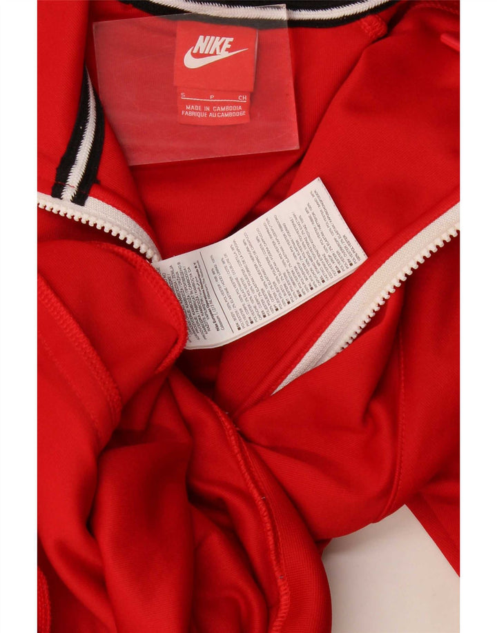 Nike Herren-Kapuzenpullover mit grafischem Reißverschluss, klein, rot, Farbblock-Polyester