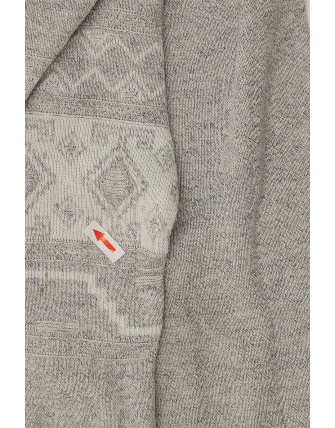 Vintage Herren Pullover mit U-Boot-Ausschnitt XL Grau Geometrisch