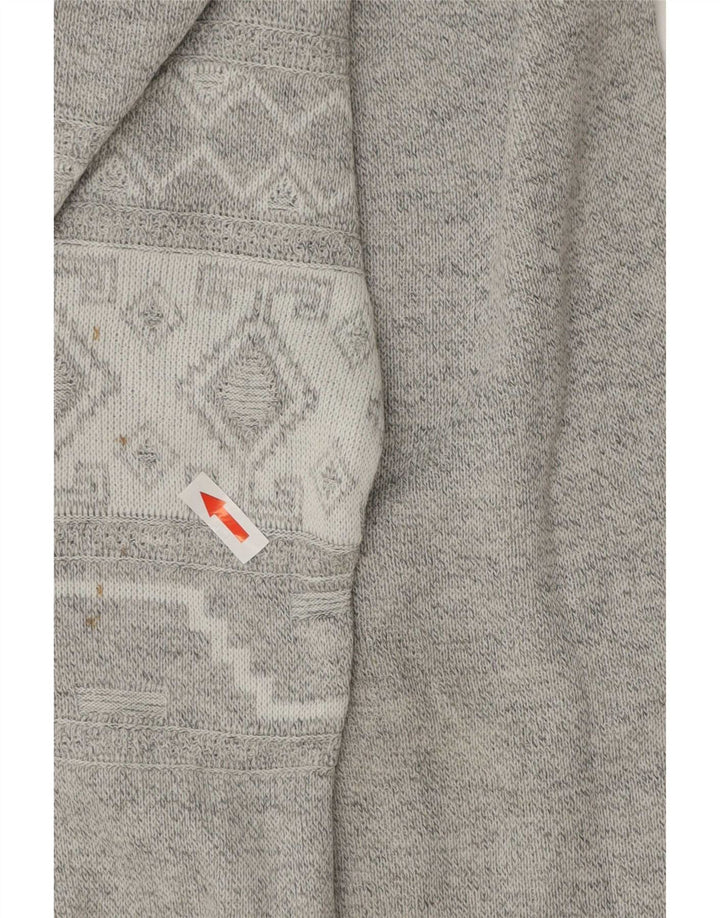 Vintage Herren Pullover mit U-Boot-Ausschnitt XL Grau Geometrisch