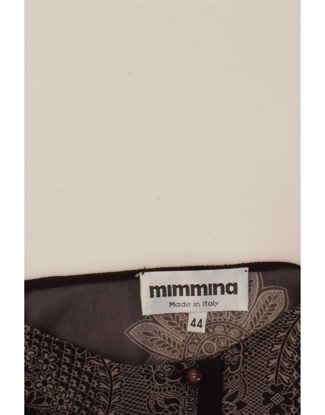 MIMMINA Durchsichtige Damen-Hemdbluse IT 44 Mittelschwarz mit Blumenmuster