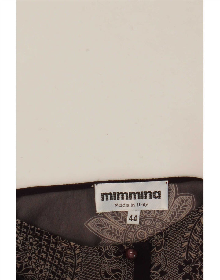 MIMMINA Durchsichtige Damen-Hemdbluse IT 44 Mittelschwarz mit Blumenmuster