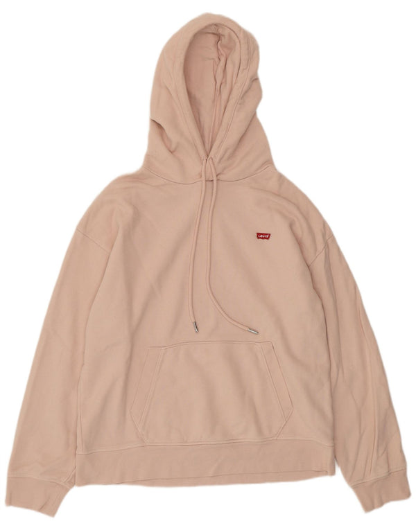 LEVI'S Damen-Übergröße-Kapuzenpullover, UK-Größe 14, mittelrosa, Baumwolle