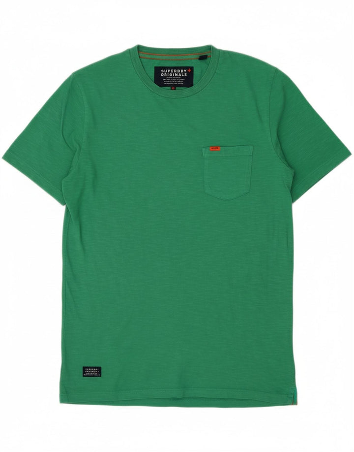 SUPERDRY Mens T-Shirt Top Small Green Cotton