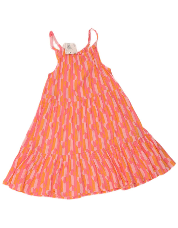 Marks & Spencer Mädchen-Kleid mit abstraktem Muster, gestuft, 10–11 Jahre, rosa Herz
