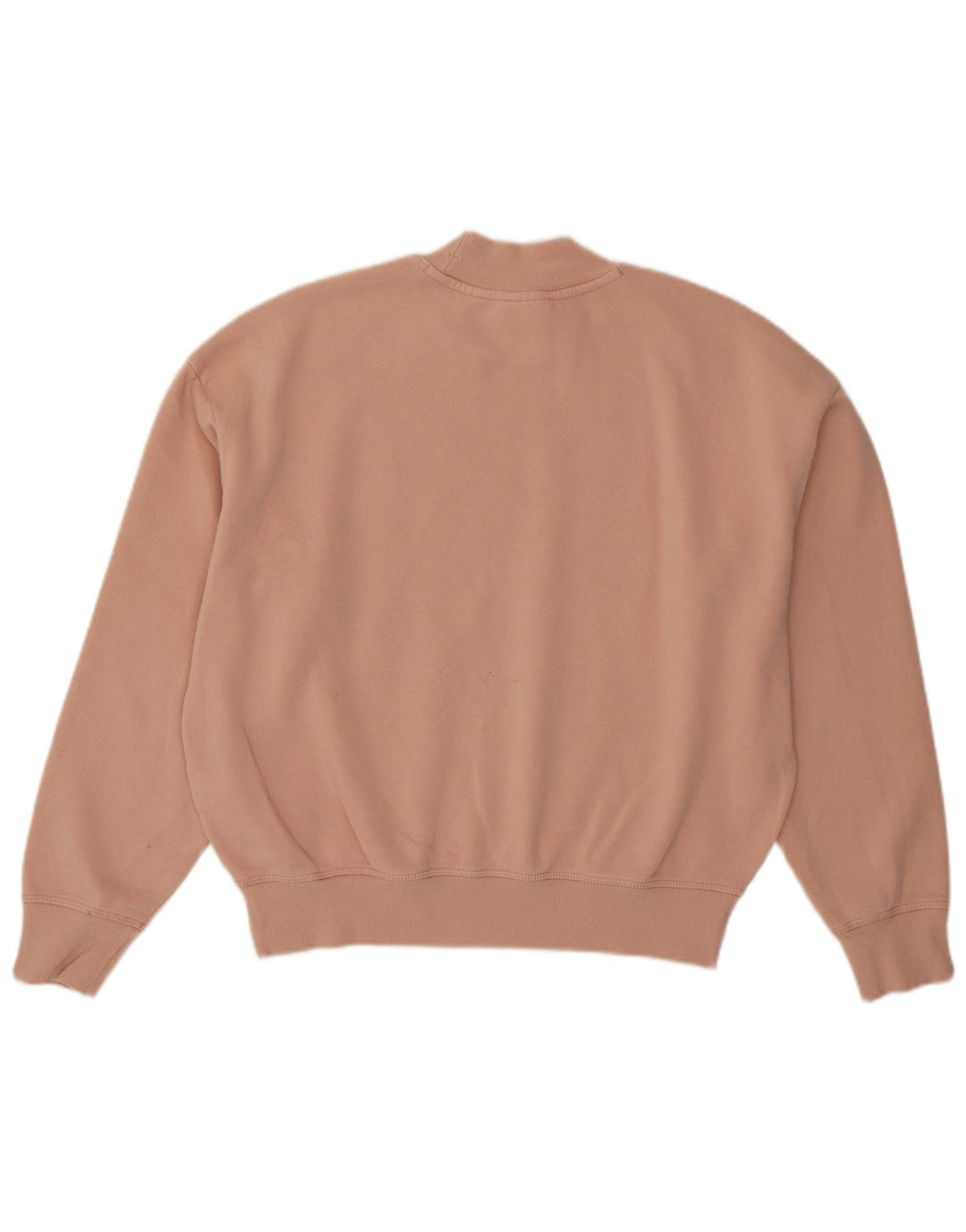 Champion Damen Crop Oversized Sweatshirt Pullover UK 14 Mittelrosa Baumwolle