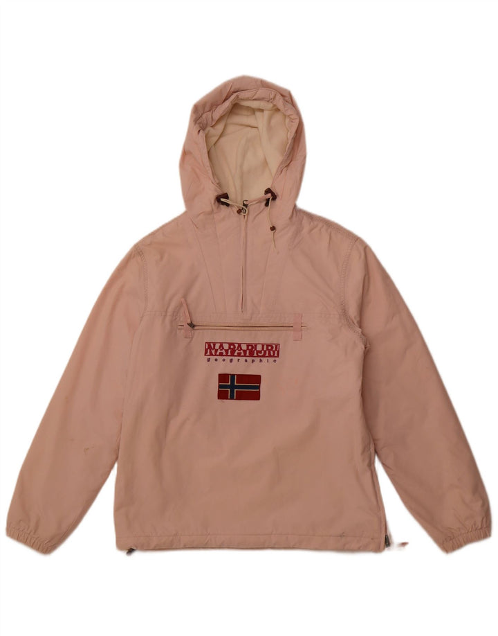 NAPAPIJRI Mädchen-Anorakjacke mit grafischer Kapuze, 13–14 Jahre, rosa Polyester