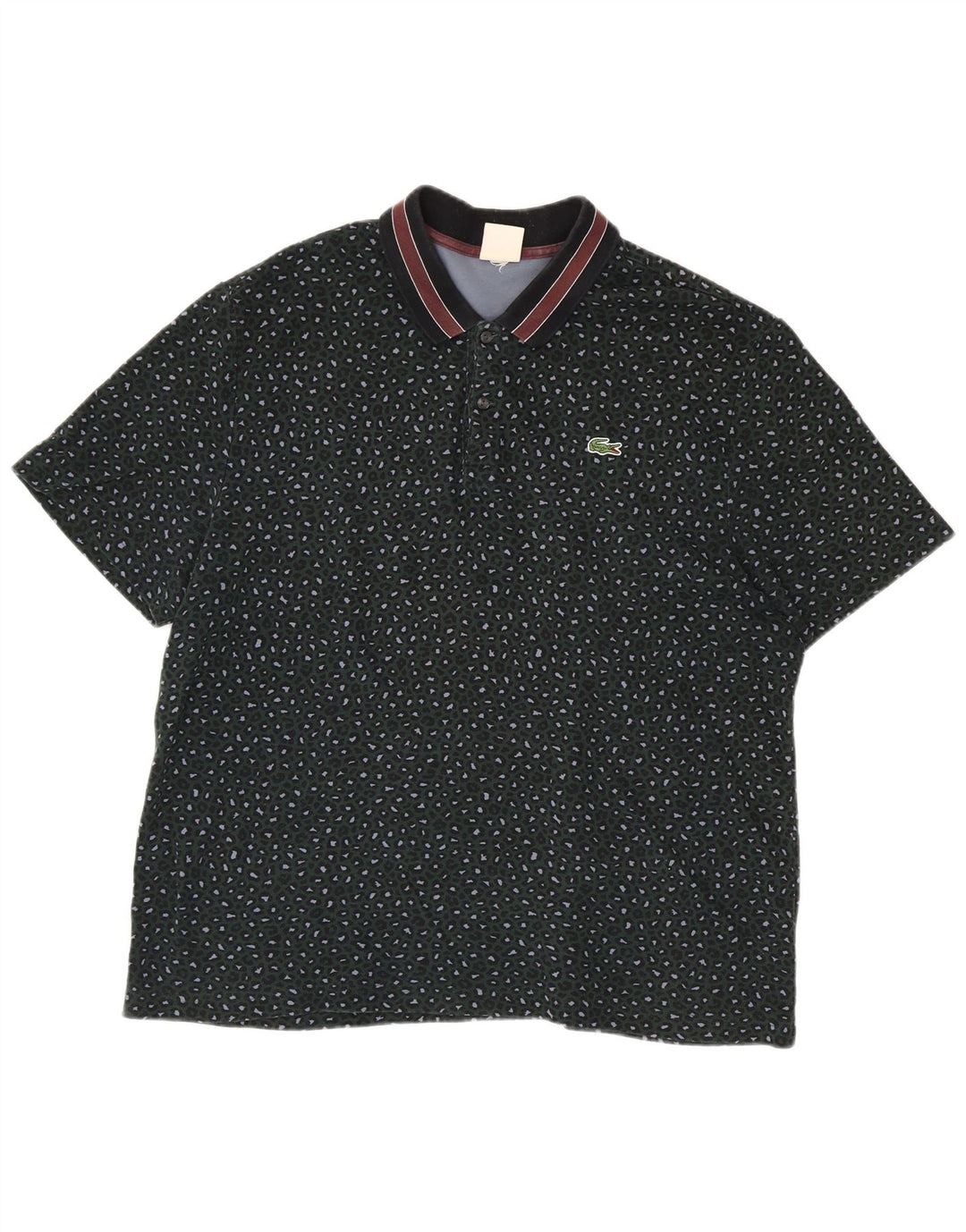 Lacoste Herren-Poloshirt XL, grün gefleckte Baumwolle