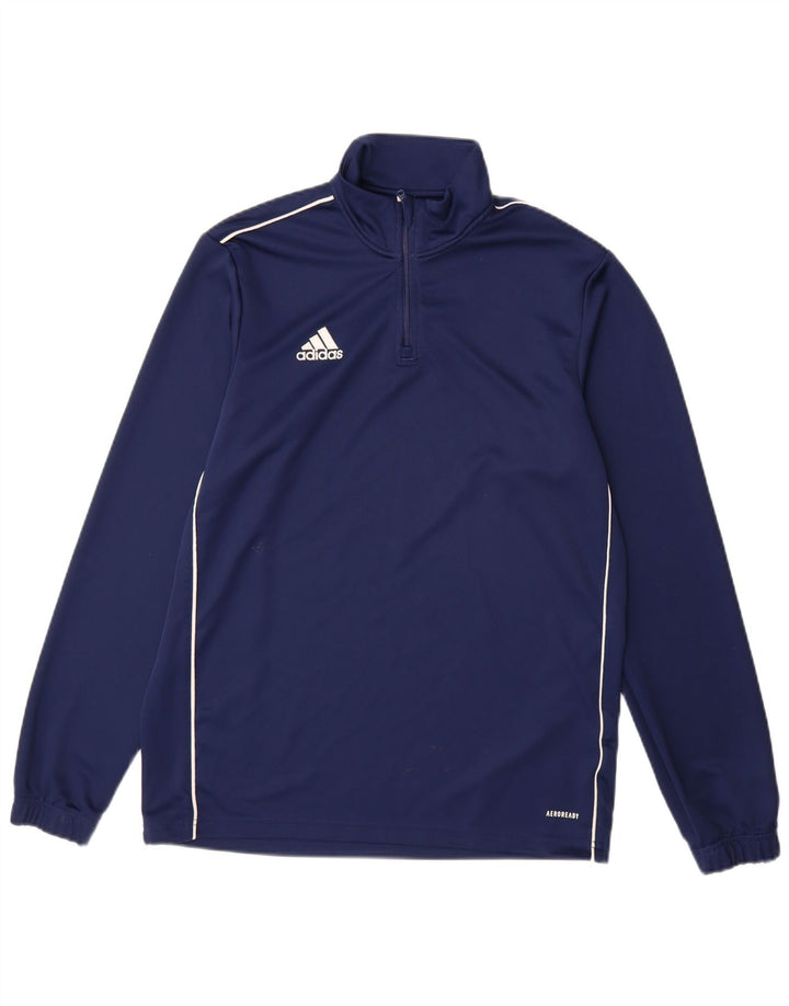 ADIDAS Herren Aeroready Zip Neck Pullover Trainingsanzug Top Large Marineblau