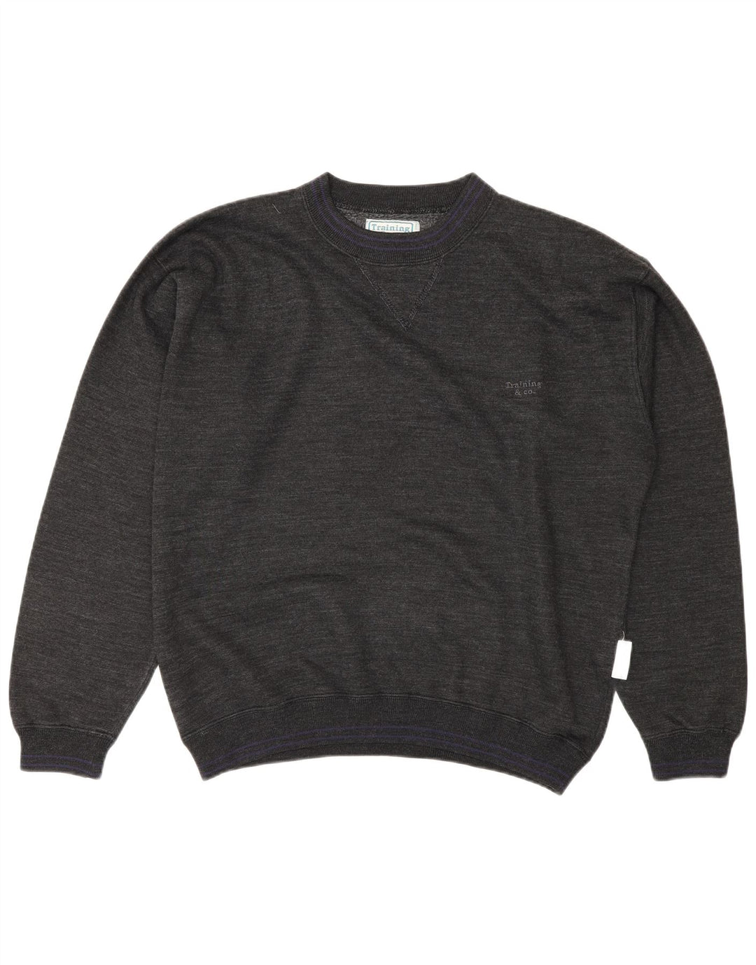 Vintage Herren Sweatshirt Pullover große graue Baumwolle