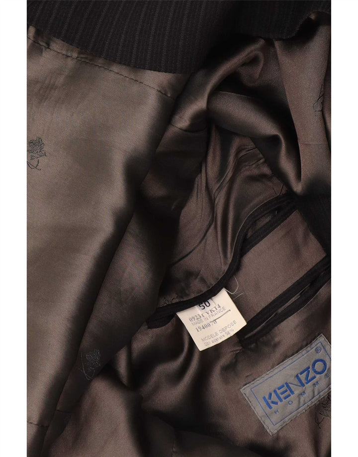 Kenzo Herren-Blazer mit 3 Knöpfen, IT 50, groß, marineblau, gestreift, Acetat
