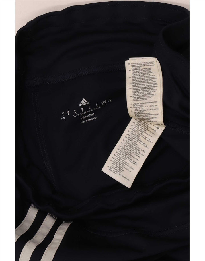 Adidas Damen Leggings UK 8 Small Marineblau Polyester