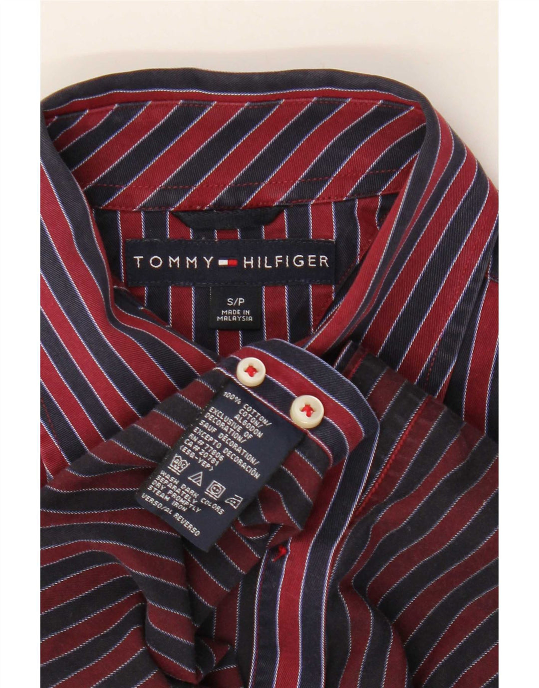 Tommy Hilfiger Herrenhemd, klein, rot gestreift, Baumwolle
