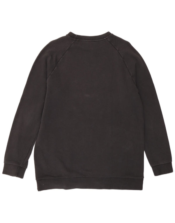 Adidas Damen Graphic Sweatshirt Pullover UK 14 Große schwarze Baumwolle