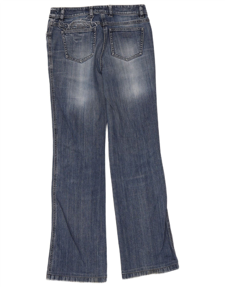 Escada Damen Bootcut Jeans EU 34 XS W28 L32 Blau