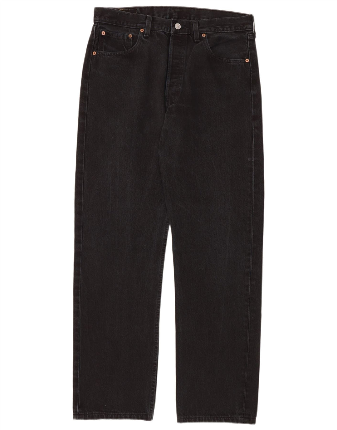 LEVI'S Herren 501 Straight Jeans W34 L34 Schwarze Baumwolle