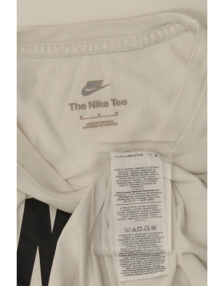 NIKE Mens Graphic T-Shirt Top Medium White Cotton