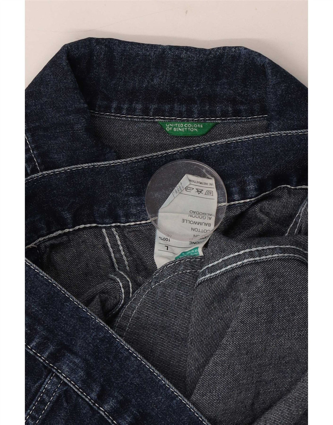 Benetton Damen Jeansjacke UK 40 Große blaue Baumwolle