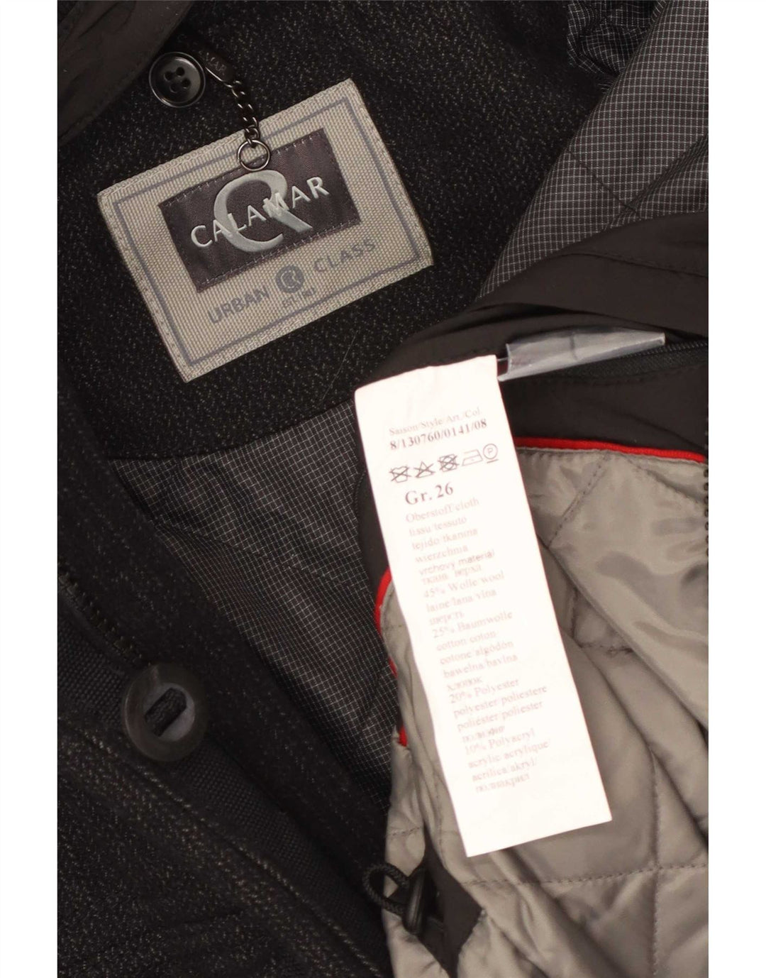 Calamar Herren-Utility-Jacke UK 42 XL aus grauer Wolle