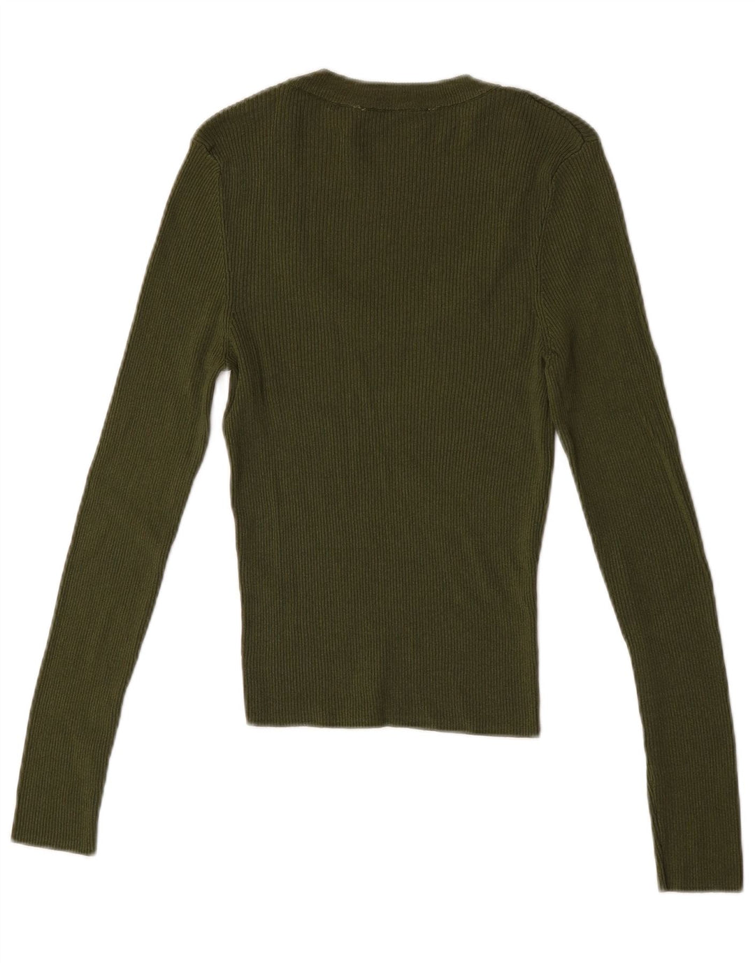 Zara Damen Top Langarm UK 14 Large Khaki Viskose