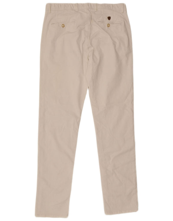 Massimo Dutti Mens Slim Chino Trousers EU 44 Large W34 L33 White