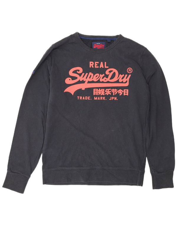 Superdry Herren Grafik-Sweatshirt-Pullover XL aus marineblauer Baumwolle