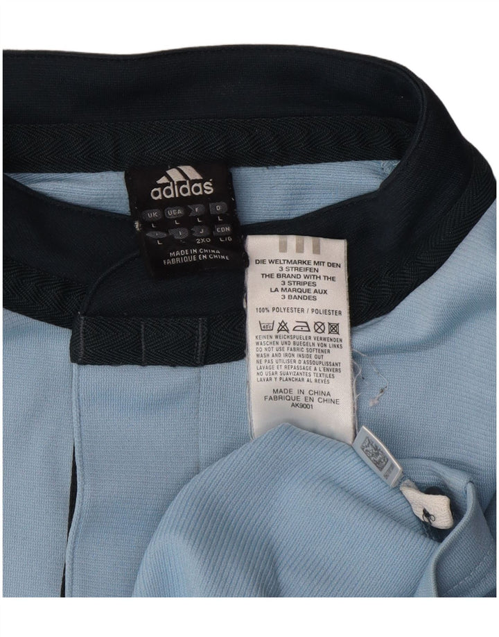 Adidas Herren-Poloshirt, großes blaues Colourblock-Polyester