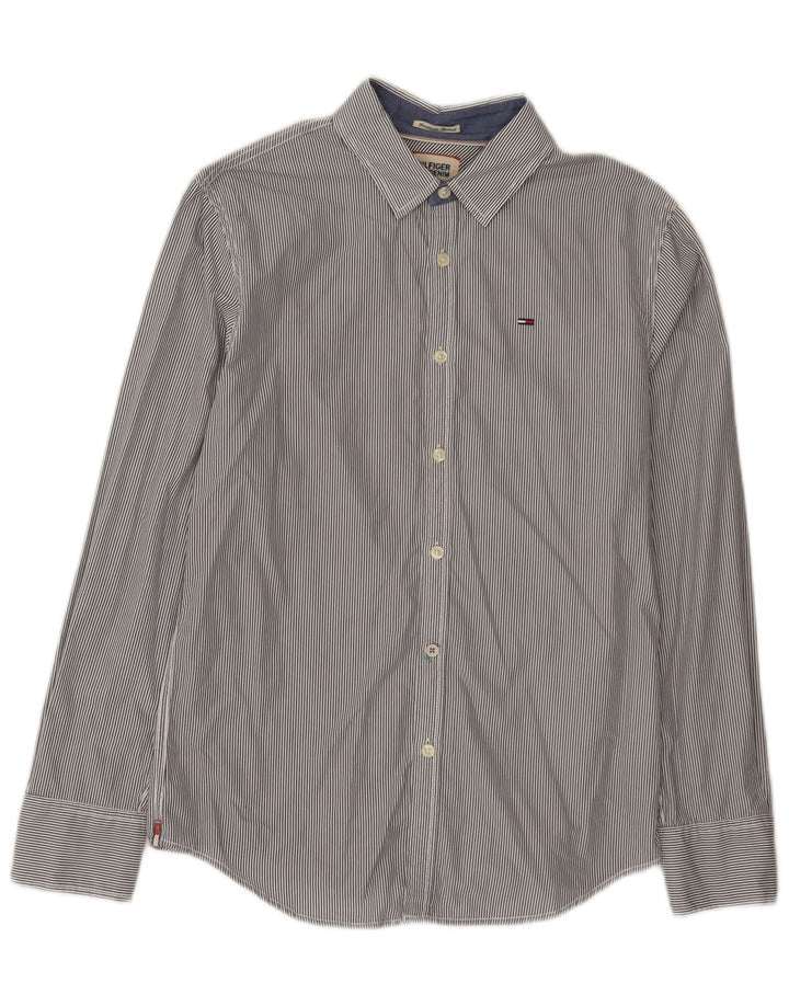 Tommy Hilfiger Herren-Hemd, klein, marineblau, Nadelstreifen-Baumwolle