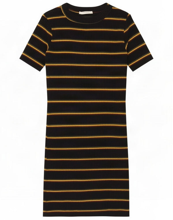 Zara Damen Trafaluc T-Shirt-Kleid UK 8 Small Schwarz gestreift Polyester